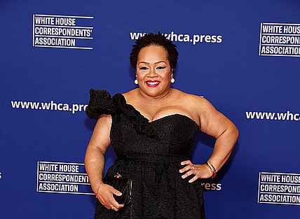 Yamiche Alcindor attends the 2025 White House Correspondents' Association Dinner at Washington Hilton on April 26, 2025