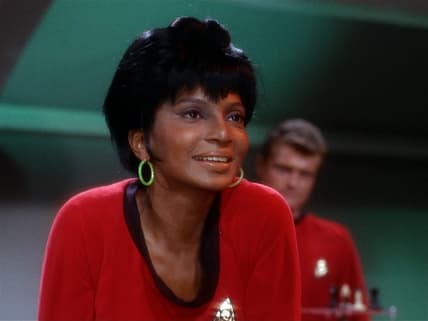 Nichelle Nichols as Lieutenant Uhura in "Star Trek"