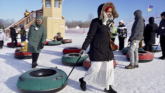 Snow Tubing in Hijabs, hijabs, Muslims in Minnesota, hijabs in America, theGrio.com
