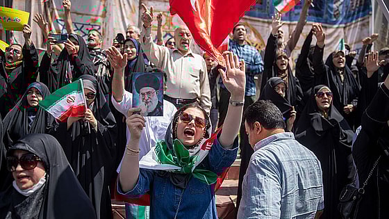 Protest In Tehran Against Israeli Attacks