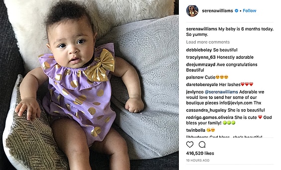 Serena Williams celebrates baby Alexis Jr. (Instagram) thegrio.com