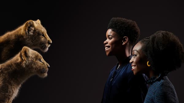 Simba and JD McCrary and Nala and Shahadi Wright Joseph