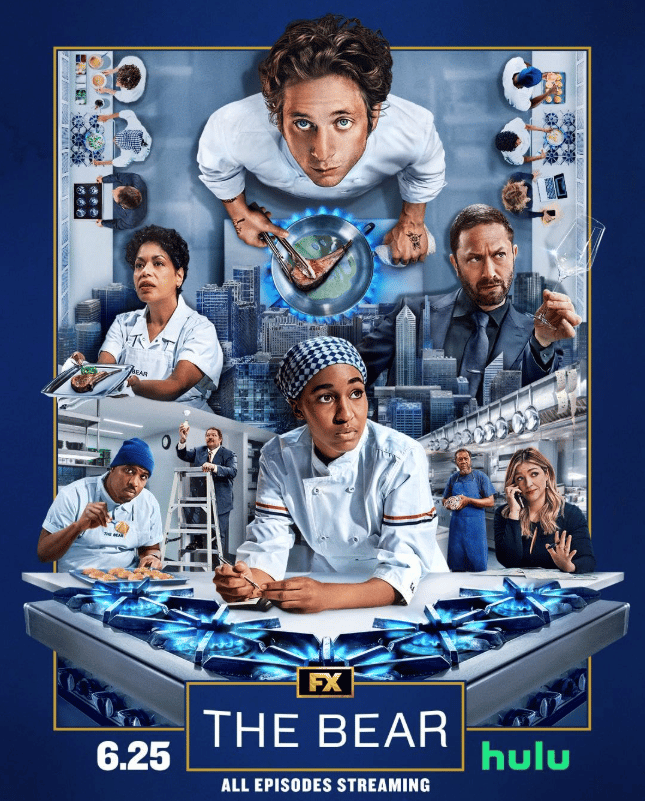 Ayo Edebiri, Ebon Moss-Bachrach, Liza Colón-Zayas, Jeremy Allen White, Abby Elliott, Edwin Lee Gibson, Lionel Boyce,  and Matty Matheson in The Bear (2022) FX Productions LLC © FX Productions, LLC, thegrio.com