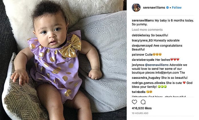 Serena Williams celebrates baby Alexis Jr. (Instagram) thegrio.com