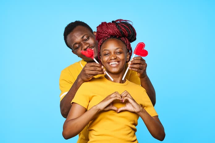 happy Black couple