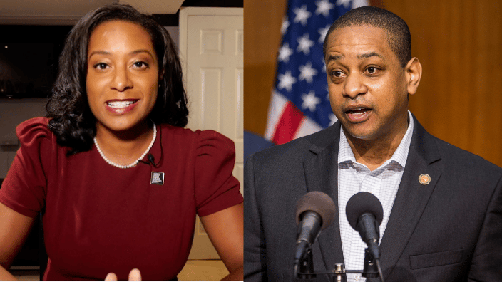 Virginia gubernatorial candidates Del. Jennifer Carroll Foy and Lt. Gov. Justin Fairfax.