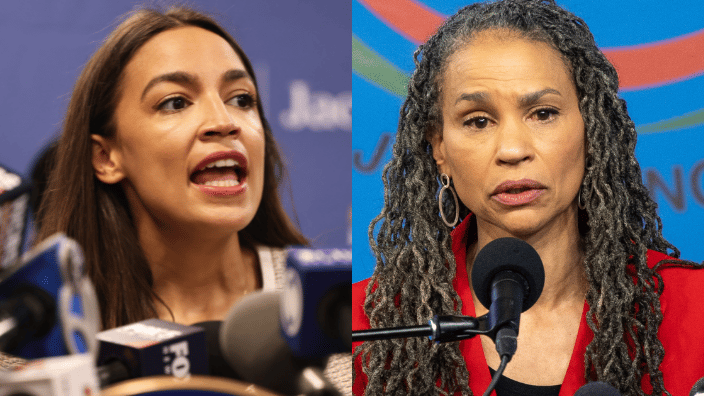 Congresswoman Alexandria Ocasio-Cortez (left) and New York City mayoral candidate Maya Wiley (right)