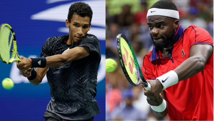 Canadian tennis player Felix Auger-Aliassime and American player Frances Tiafoe compete at US Open.