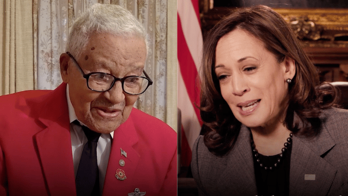 Vice President Harris wishes Brigadier General Charles McGee a happy 102nd birthday.