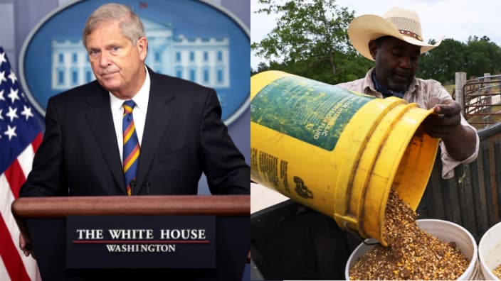 Agriculture Secretary Tom Vilsack and Black farmer