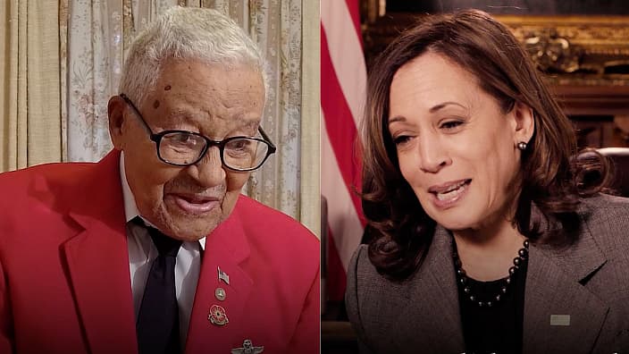 Vice President Harris wishes Brigadier General Charles McGee a happy 102nd birthday.