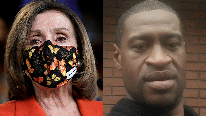 House Speaker Nancy Pelosi and George Floyd