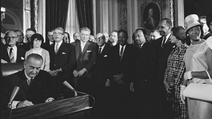 President Lyndon B. Johnson Signs the Voting Rights Act