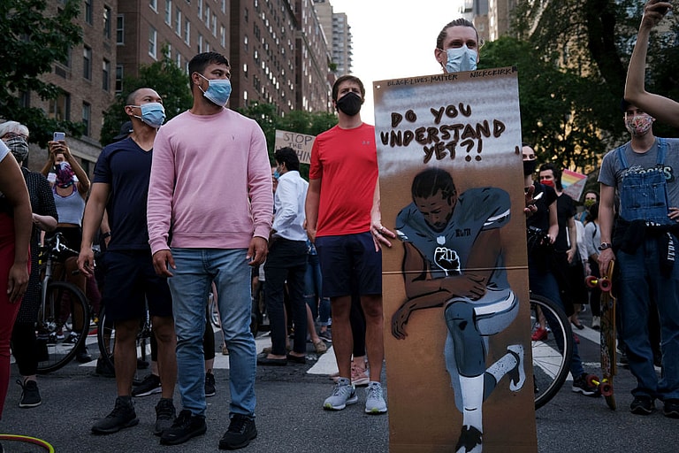 Protests Against Police Brutality Over Death Of George Floyd Continue In NYC
