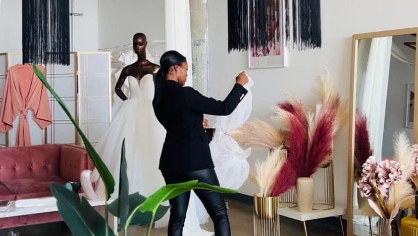 Laurie Underwood, Laury Bridal, Project Runway, Black bridal designer, Black wedding dress designer, Black bride, Black bridal style, Black bridal fashion, Black-owned business, Black-owned wedding vendor, Black fashion, Black style, theGrio.com