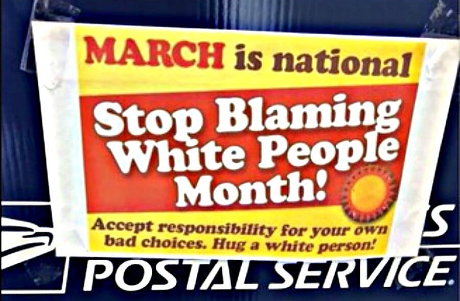 White People Month Sign thegrio.com
