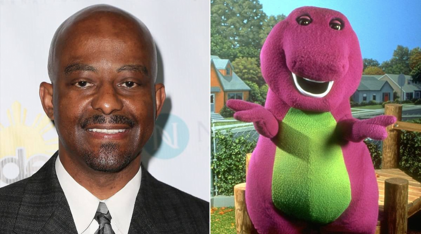 David Joyner and his Barney character thegrio.com