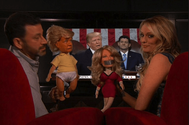 Stormy Daniels appears on Jimmy Kimmel