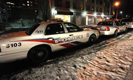 TORONTO, ON - JANUARY 29: A general view of the police station where Justin Bieber appeared in connection with an alleged criminal assault on January 29, 2014 in Toronto, Canada. (Photo by Jag Gundu/Getty Images)