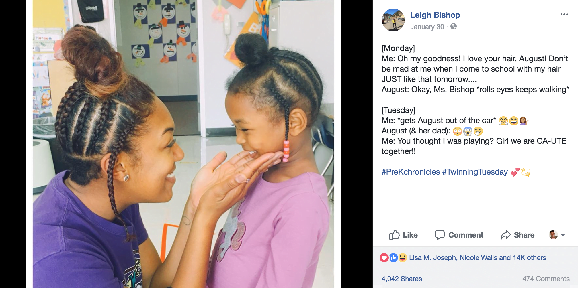 Texas Teacher Wears Same Hairstyle As Her Student To Prove To Her