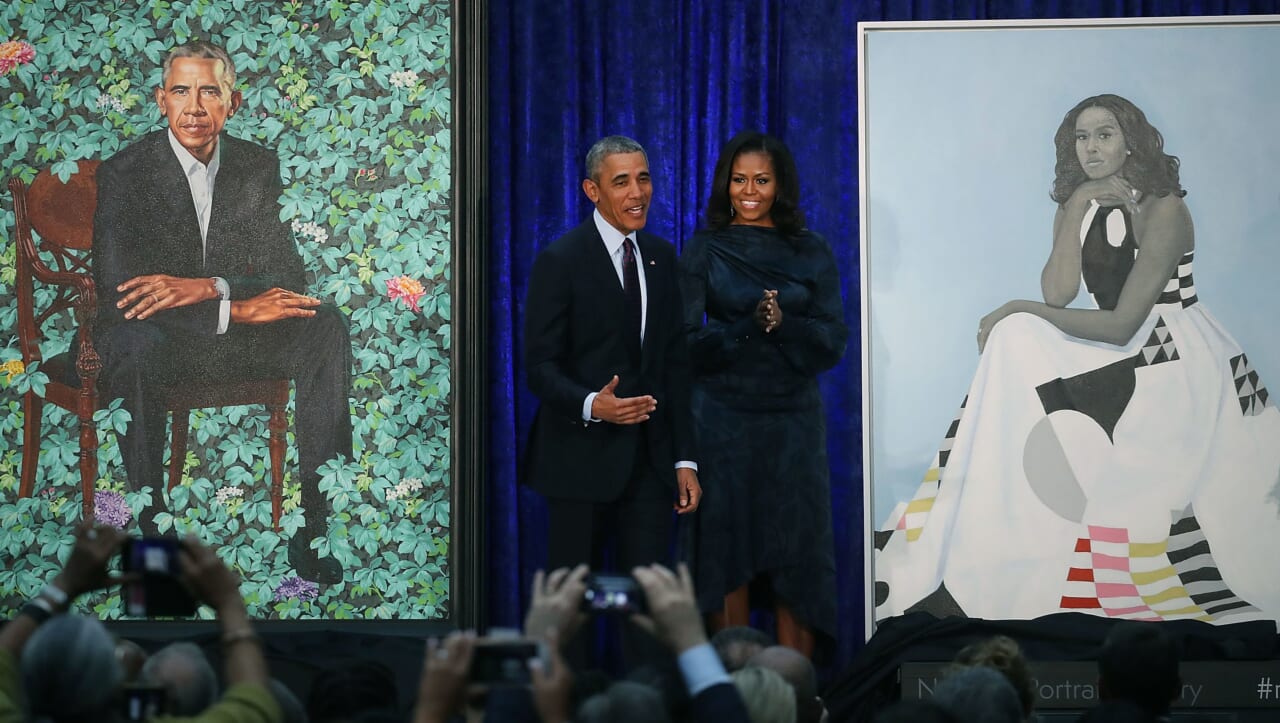 Barack and Michelle Obama's presidential portraits target of racist ...