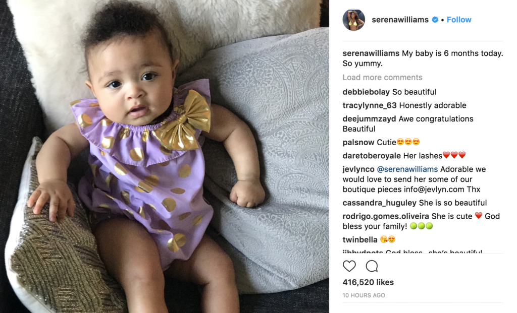 Serena Williams celebrates baby Alexis Jr. (Instagram) thegrio.com