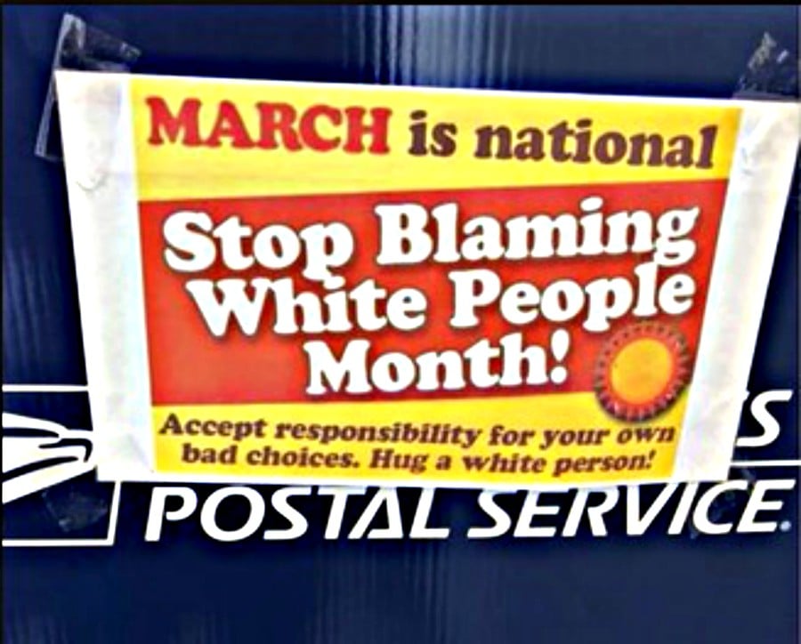 White People Month Sign thegrio.com