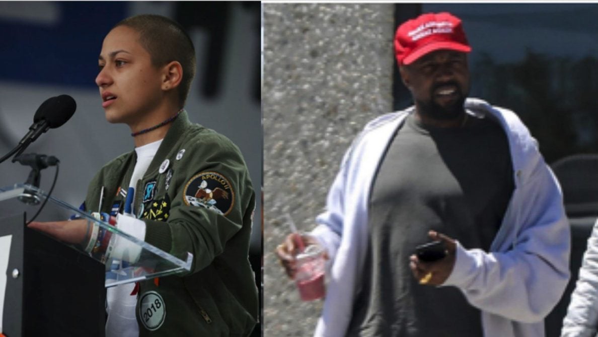 Emma Gonzalez and Kanye West thegrio.com