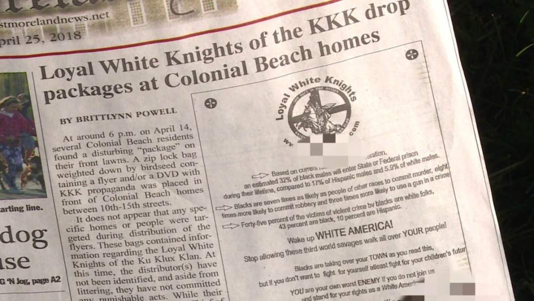 Virginia newspaper klan flyer