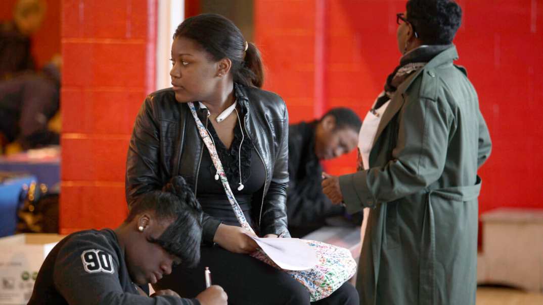 Job Seekers Look For Work At Career Fair In Detroit thegrio.com