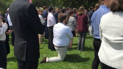 Man kneels at Trump's Celebration of America at the White House thegrio.com