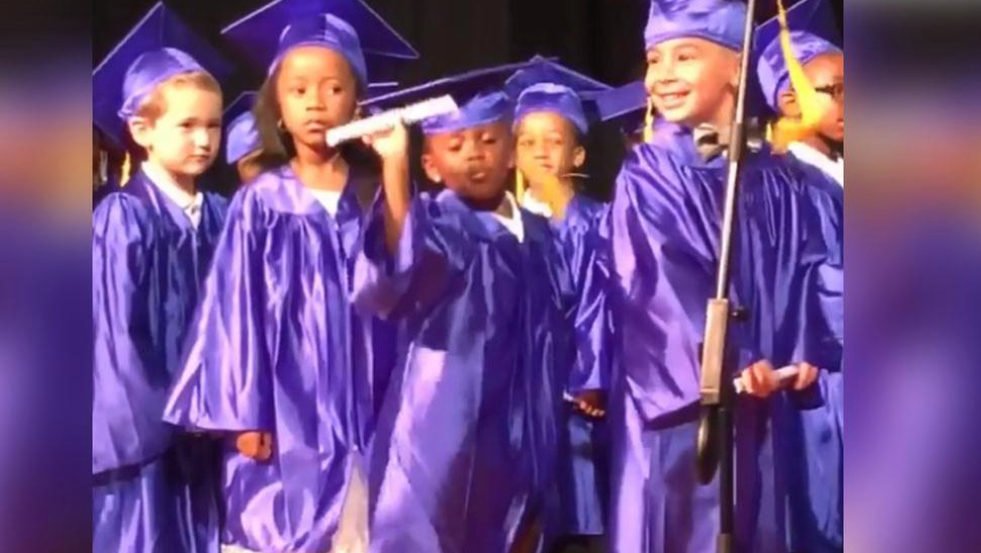 Aubrey Christina Toby dances at pre-k graduation thegrio.com