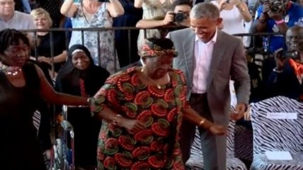 Obama dances with his grandmother in Kenya thegrio.com