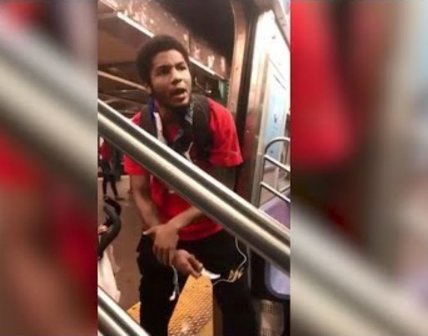 man slaps toddler on subway train