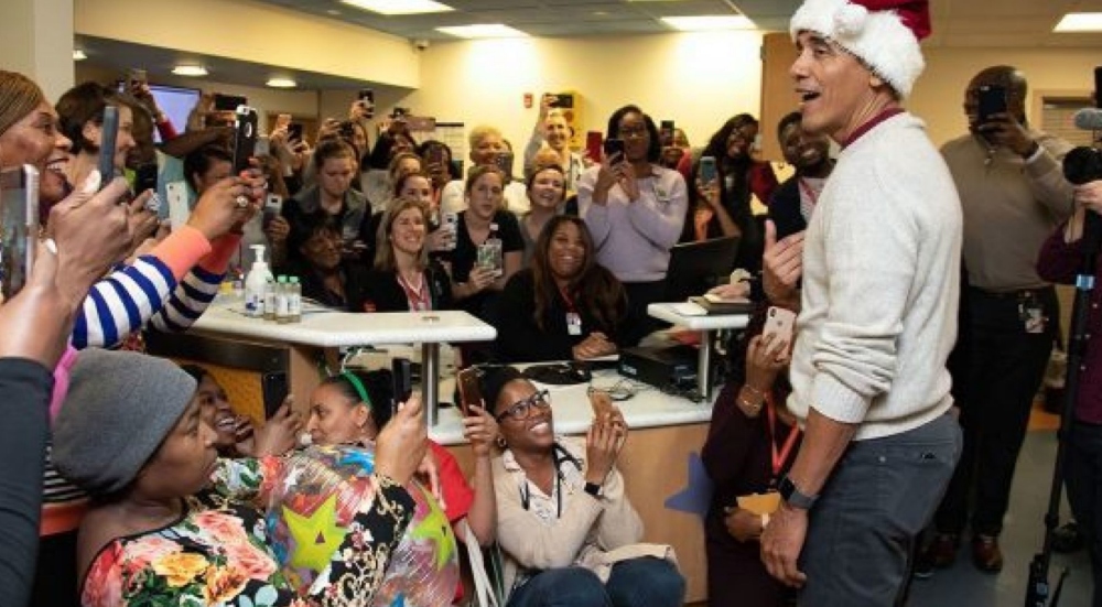 Barack Obama plays santa at DC children's hospital thegrio.com