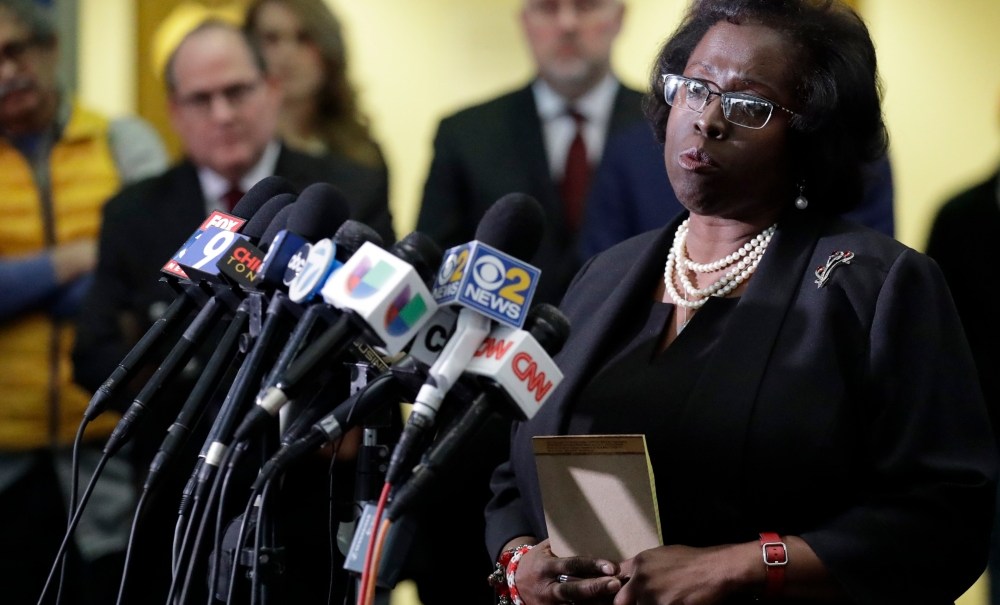 Special prosecutor Patricia Brown Holmes speaks to reporters at the courthouse Thursday, Jan. 17, 2019, in Chicago. Former Detective David March, ex-Officer Joseph Walsh and Officer Thomas Gaffney, three Chicago police officers accused accused of trying to cover up the fatal shooting of Laquan McDonald by officer Jason Van Dyke in October 2014, were acquitted by a judge Thursday. (AP Photo/Nam Y. Huh) thegrio.com