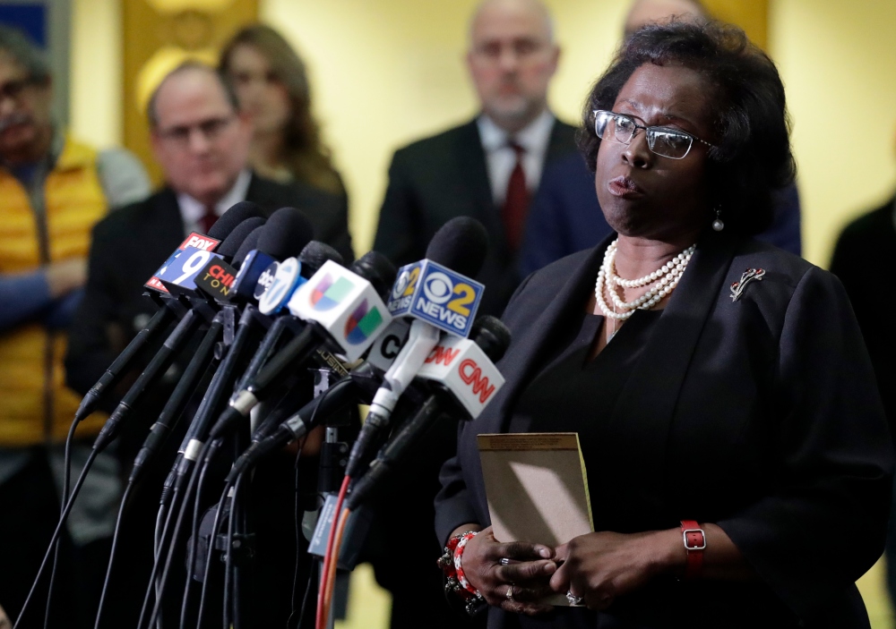 Special prosecutor Patricia Brown Holmes speaks to reporters at the courthouse Thursday, Jan. 17, 2019, in Chicago. Former Detective David March, ex-Officer Joseph Walsh and Officer Thomas Gaffney, three Chicago police officers accused accused of trying to cover up the fatal shooting of Laquan McDonald by officer Jason Van Dyke in October 2014, were acquitted by a judge Thursday. (AP Photo/Nam Y. Huh) thegrio.com