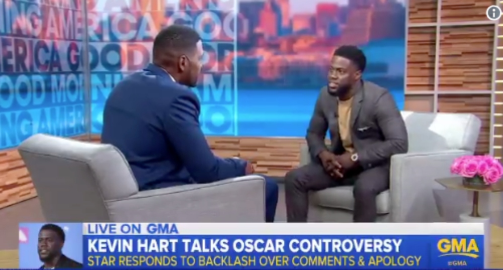 Michael Strahan interviews Kevin Hart on GMA thegrio.com