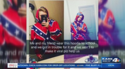 Arkansas high school students plan to continue to wear racist confederate flag attire despite punishment. (KARK 4 News) thegrio.com