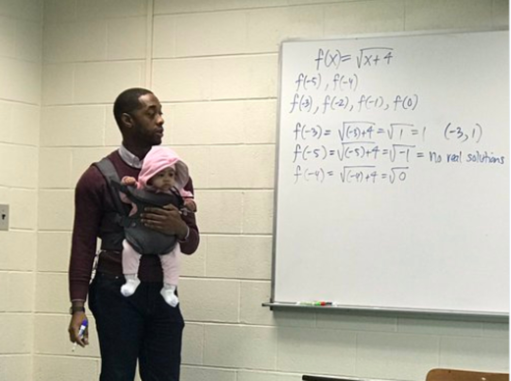 Morehouse professor goes viral for carrying student's child so he could take notes during lecture. thegrio.com