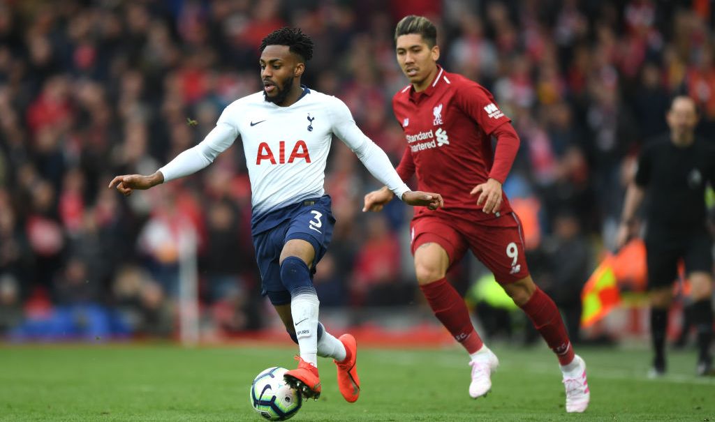 LIVERPOOL, ENGLAND - MARCH 31: Danny Rose of Tottenham Hotspur is close down by Roberto Firminho of Liverpool during the Premier League match between Liverpool FC and Tottenham Hotspur at Anfield on March 31, 2019 in Liverpool, United Kingdom. (Photo by Shaun Botterill/Getty Images) thegrio.com