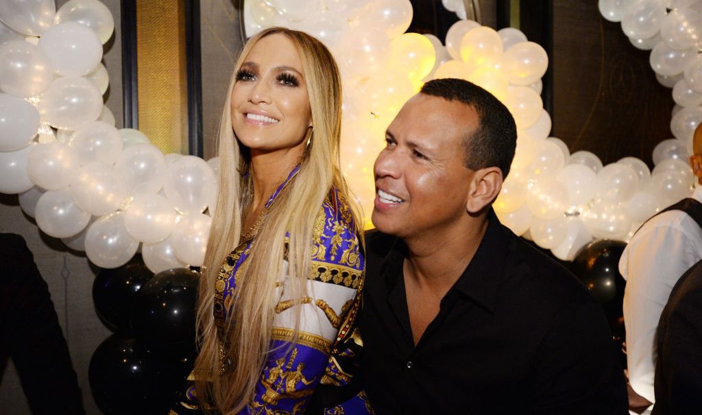 Jennifer Lopez and Alex Rodriguez attend Jennifer Lopez's MTV VMA's Vanguard Award Celebration at Beauty & Essex on August 21, 2018 in New York City. (Photo by Andrew Toth/Getty Images for TAO Group) thegrio.com