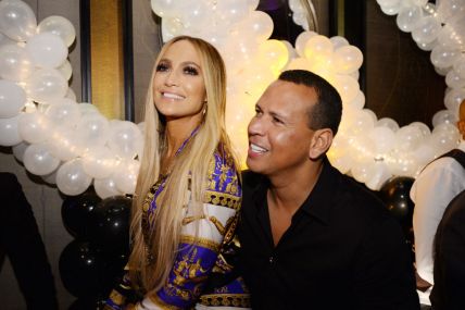 Jennifer Lopez and Alex Rodriguez attend Jennifer Lopez's MTV VMA's Vanguard Award Celebration at Beauty & Essex on August 21, 2018 in New York City. (Photo by Andrew Toth/Getty Images for TAO Group) thegrio.com