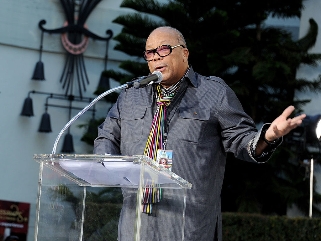 Producer Quincy Jones appears at the Michael Jackson Hand and Footprint ceremony at Grauman's Chinese Theatre on January 26, 2012 in Los Angeles, California. (Photo by Kevin Winter/Getty Images) thegrio.com