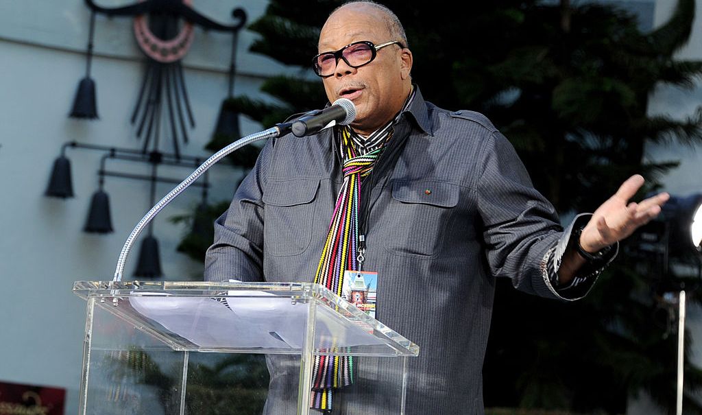 Producer Quincy Jones appears at the Michael Jackson Hand and Footprint ceremony at Grauman's Chinese Theatre on January 26, 2012 in Los Angeles, California. (Photo by Kevin Winter/Getty Images) thegrio.com