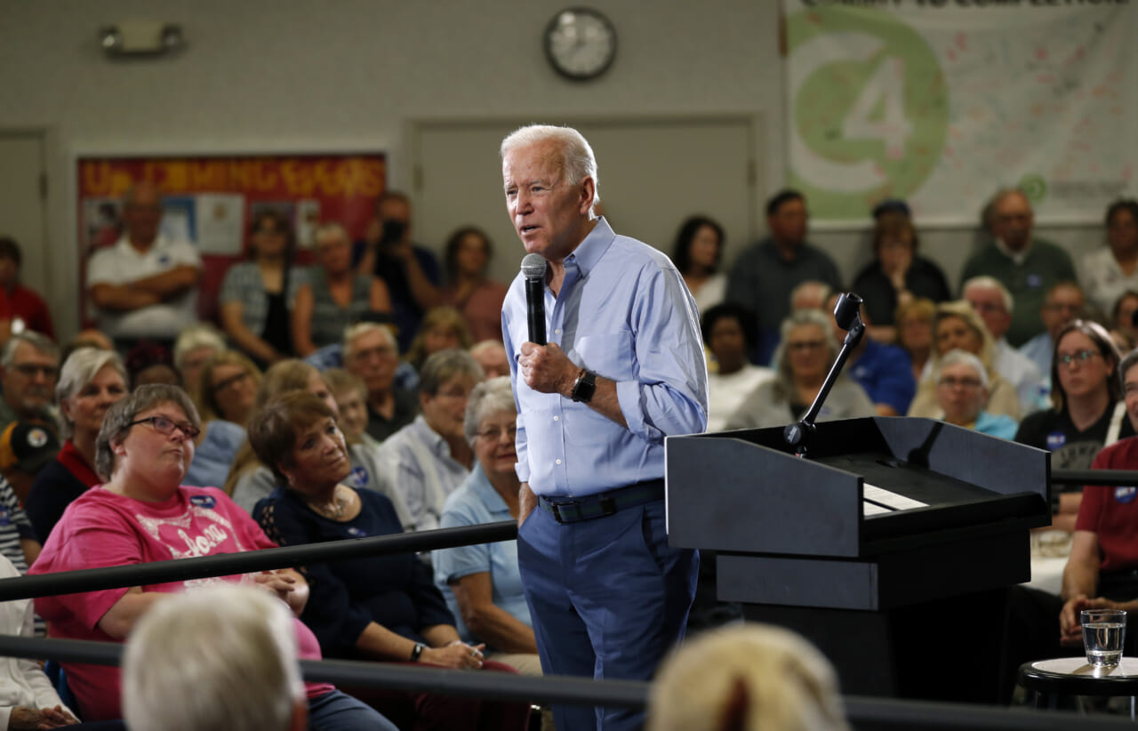 Democratic presidential candidate former Vice President Joe Biden speaks to local residents at Clinton Community College, Wednesday, June 12, 2019, in Clinton, Iowa. (AP Photo/Charlie Neibergall)