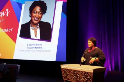 Former Georgia gubernatorial candidate Stacey Abrams speaks in Washington, Thursday, June 13, 2019. Abrams says that she has not yet decided on the next steps in her political career. Many are calling on the Georgia Democrat to run for president or to serve as another Democrat’s running mate, but Abrams says she won’t rush any decision on her political future. (AP Photo/Kali Robinson)