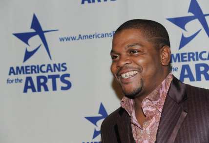 In this Oct. 6, 2008 file photo, Artist Kehinde Wiley attends the 2008 National Arts Awards presented by Americans For The Arts at Cipriani's 42nd St. in New York. Wiley will unveil in New York’s Time Square his first monumental public sculpture in response to Confederate sculptures throughout the U.S. Times Square Arts, the Virginia Museum of Fine Arts and Sean Kelly announced Thursday, June 20, 2019 that “Rumors of War” will feature a bronze sculpture of a young, African-American dressed in urban streetwear mounted atop a horse. (AP Photo/Evan Agostini, File)