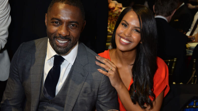 Idris Elba and Sabrina Dhowre attend The 64th Evening Standard Theatre Awards at the Theatre Royal, Drury Lane, on November 18, 2018 in London, England. (Photo by David M. Benett/Dave Benett/Getty Images)