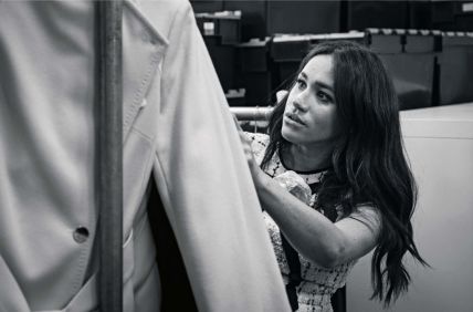 This undated handout photo issued on July 28, 2019 by Kensington Palace shows Britain's Meghan, Duchess of Sussex, Patron of Smart Works, in the workroom of the Smart Works London office. - Prince Harry's wife Meghan will guest edit the September issue of iconic fashion magazine British Vogue, which will see her in "candid conversation" with former first lady Michelle Obama. (Photo by @SussexRoyal / various sources / AFP) / XGTY / RESTRICTED TO EDITORIAL USE - MANDATORY CREDIT "AFP PHOTO / @SUSSEXROYAL" - NO MARKETING NO ADVERTISING CAMPAIGNS - NO COMMERCIAL USE - NO THIRD PARTY SALES - RESTRICTED TO SUBSCRIPTION USE - NO CROPPING OR MODIFICATION - DISTRIBUTED AS A SERVICE TO CLIENTS / (Photo credit should read @SUSSEXROYAL/AFP/Getty Images)